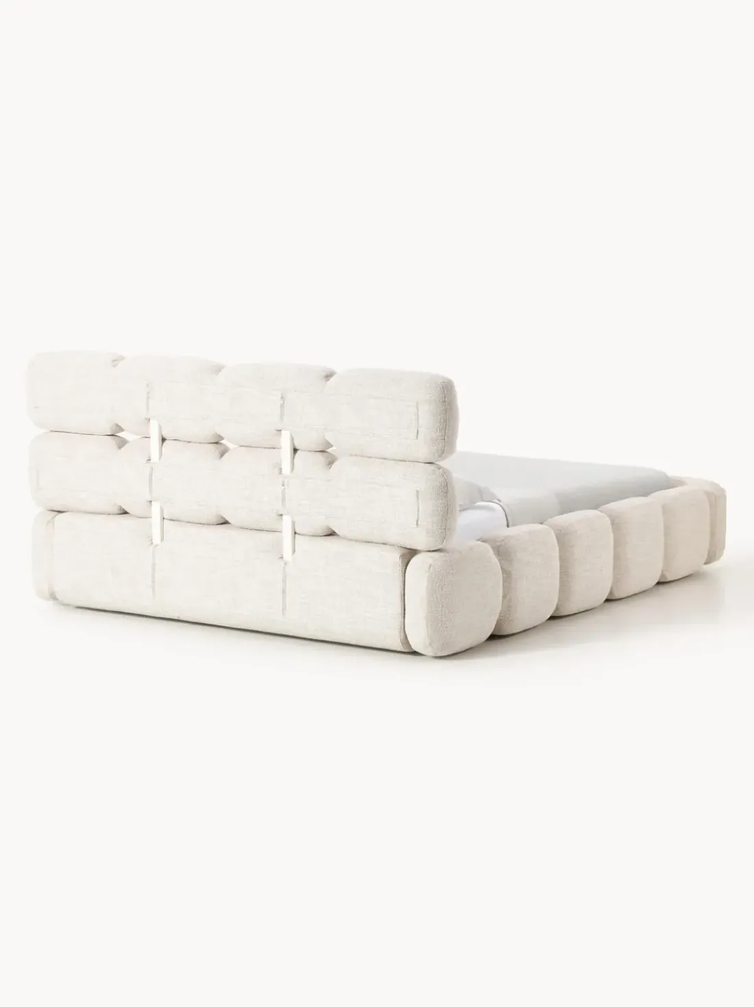 Cama tapizada en tejido bouclé Tayla