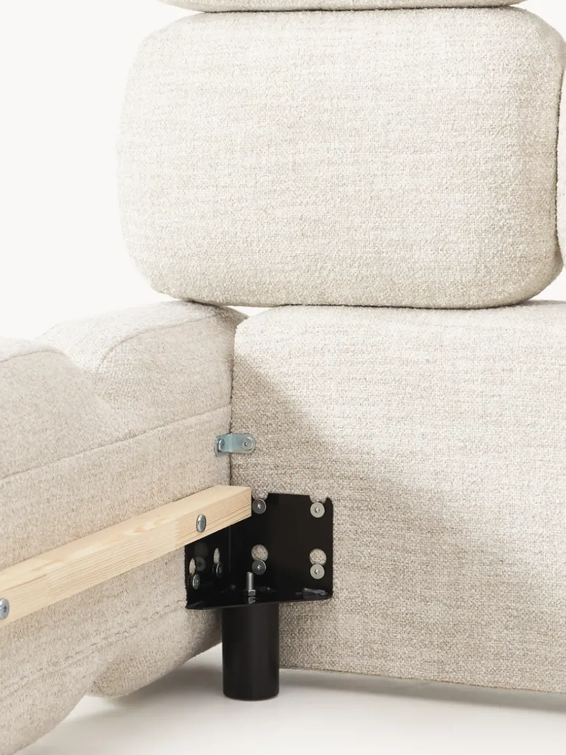 Cama tapizada en tejido bouclé Tayla