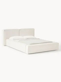 Cama tapizada en tejido bouclé Lennon