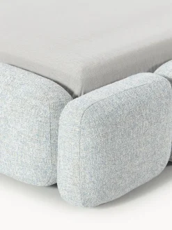 Cama tapizada en tejido bouclé Tayla