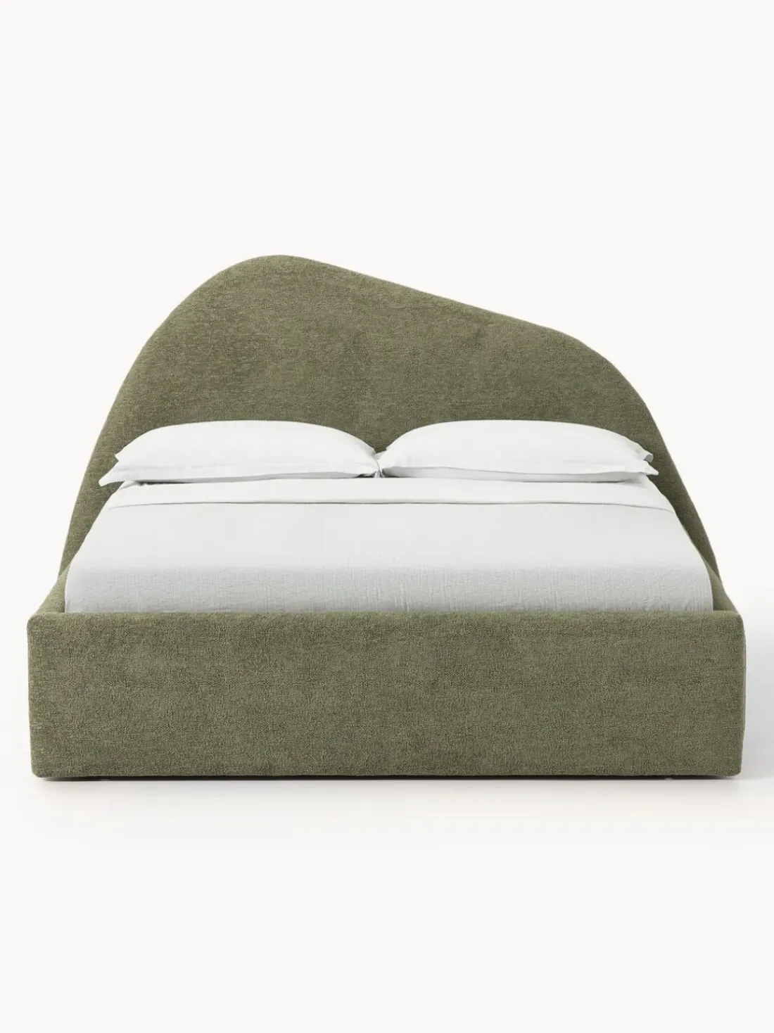 Cama tapizada en tejido bouclé Gary