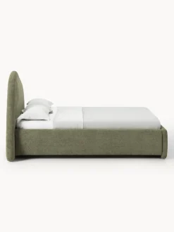 Cama tapizada en tejido bouclé Gary