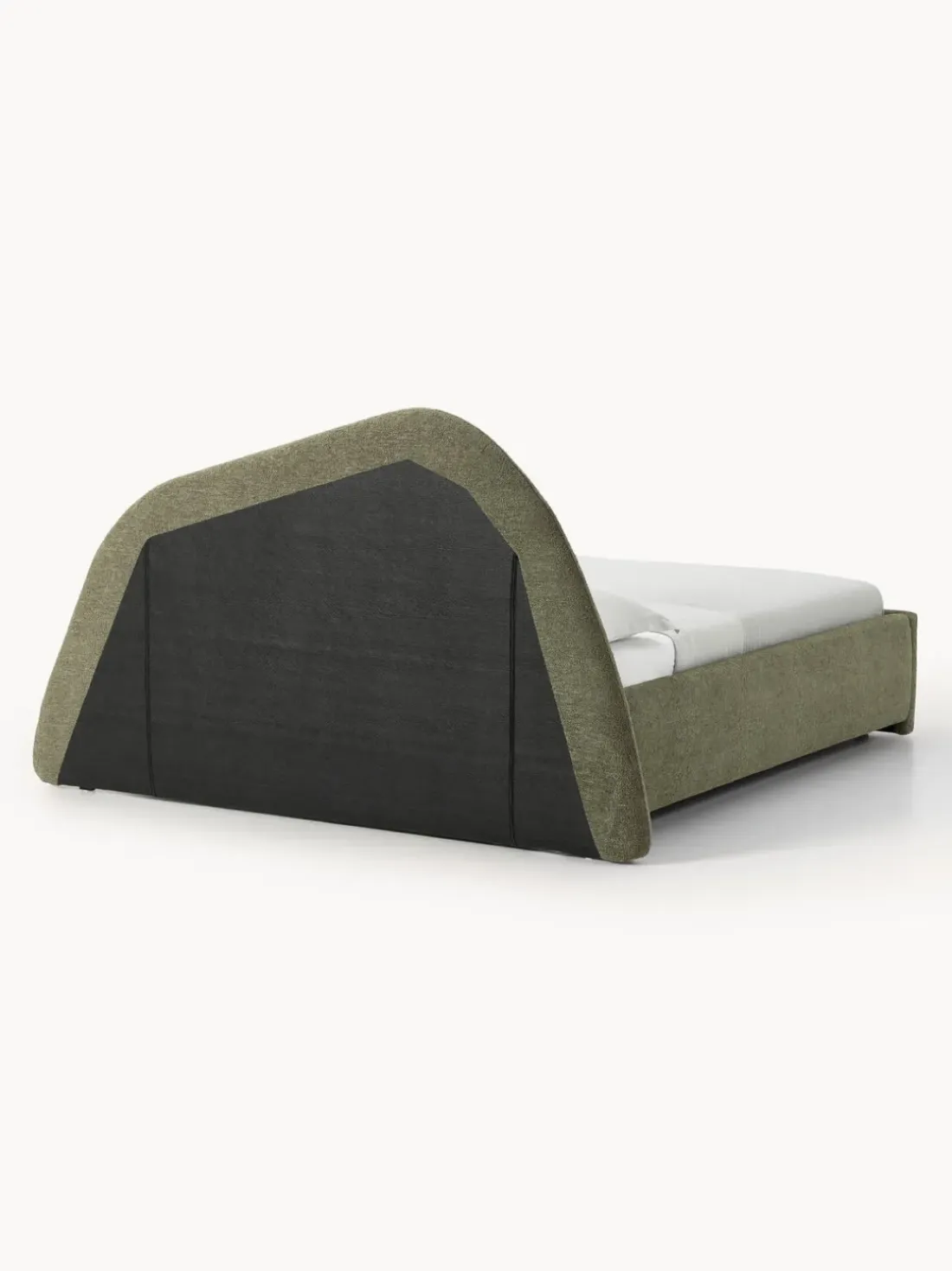 Cama tapizada en tejido bouclé Gary