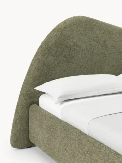 Cama tapizada en tejido bouclé Gary