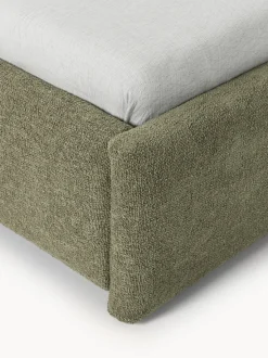 Cama tapizada en tejido bouclé Gary
