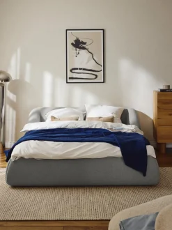 Cama tapizada en tejido bouclé Sofia