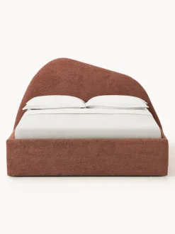 Cama tapizada en tejido bouclé Gary