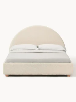 Cama tapizada en tejido bouclé Ebba