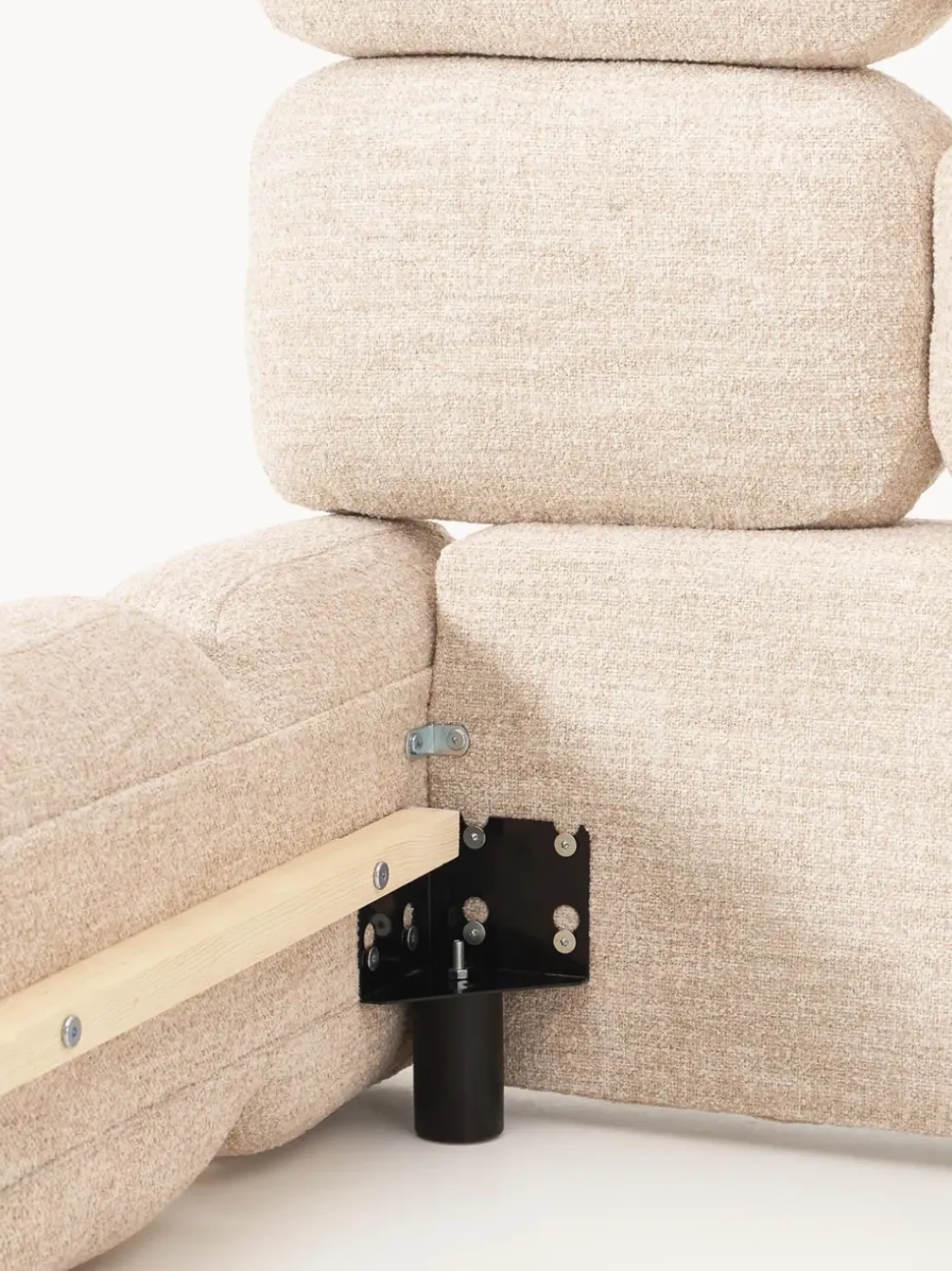 Cama tapizada en tejido bouclé Tayla