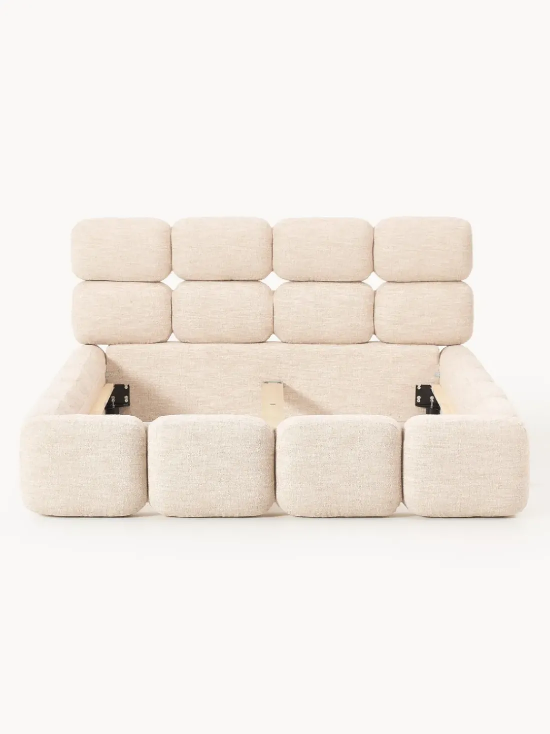 Cama tapizada en tejido bouclé Tayla