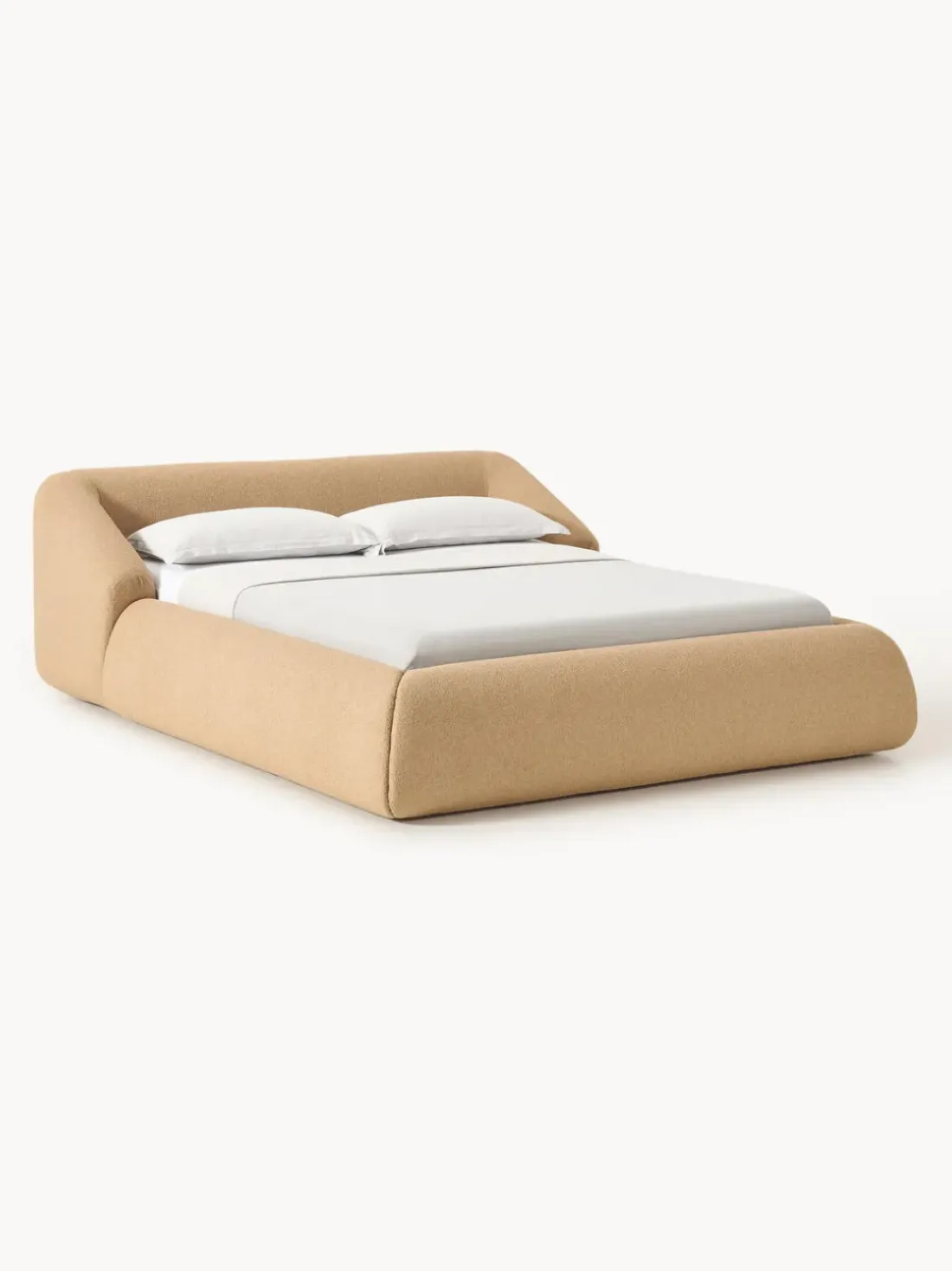 Cama tapizada en tejido bouclé Sofia