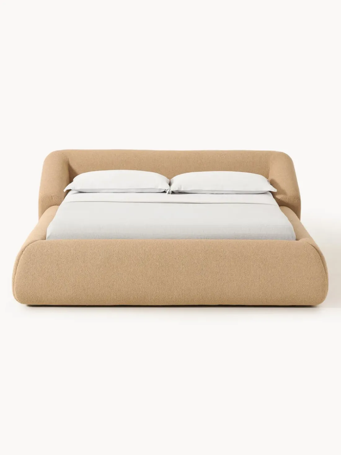 Cama tapizada en tejido bouclé Sofia