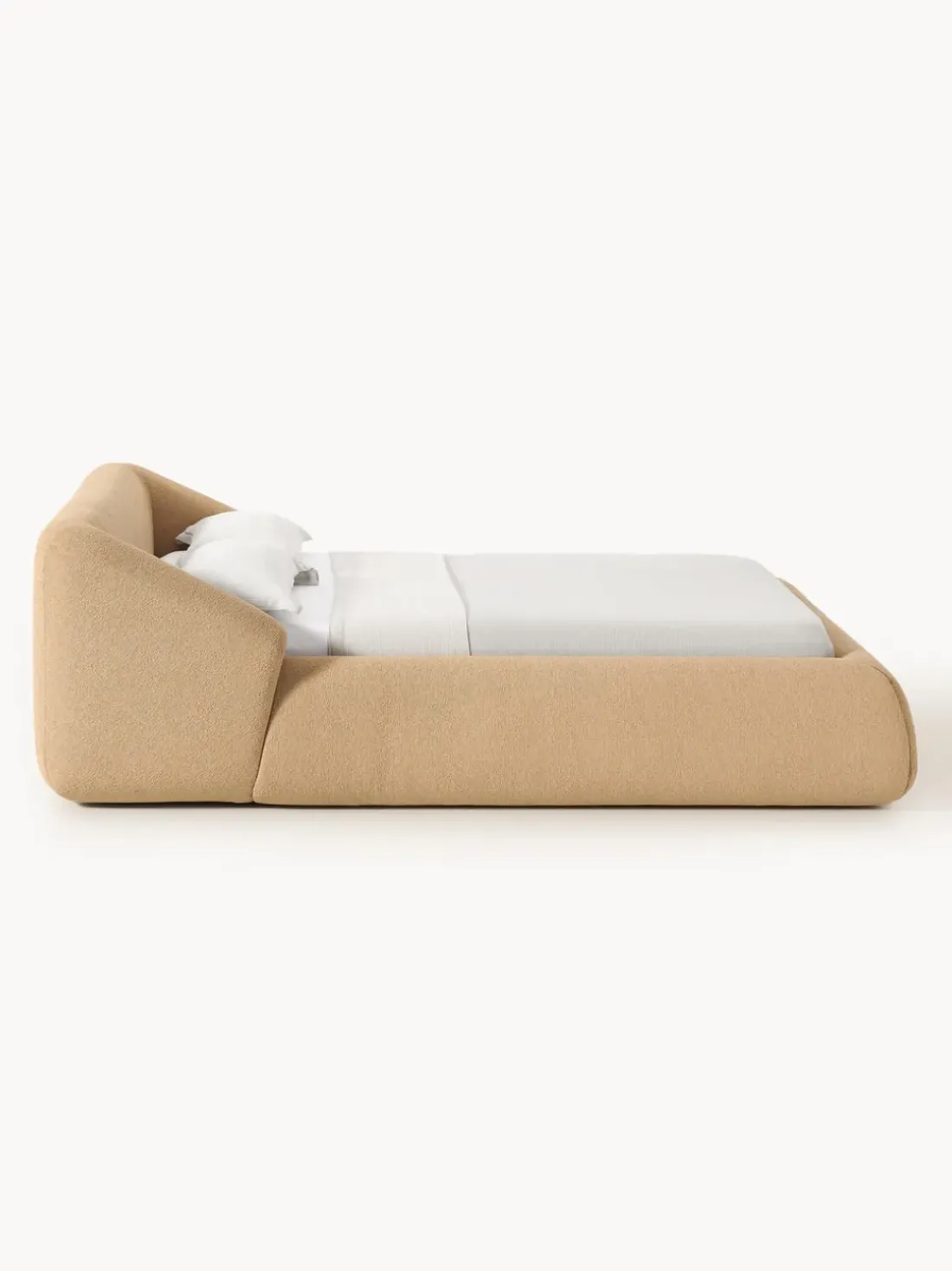 Cama tapizada en tejido bouclé Sofia