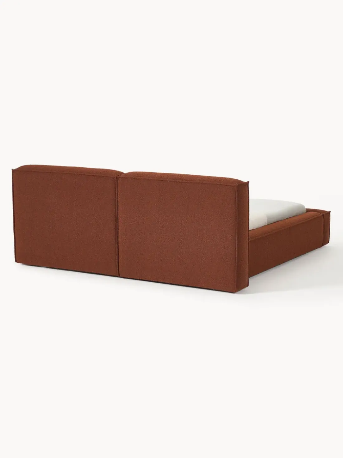 Cama tapizada en tejido bouclé Lennon