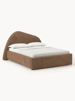 Cama tapizada en tejido bouclé Gary