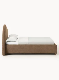 Cama tapizada en tejido bouclé Gary