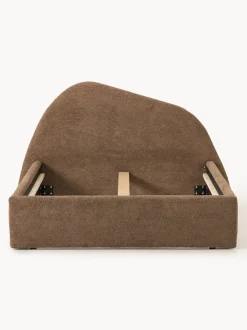 Cama tapizada en tejido bouclé Gary