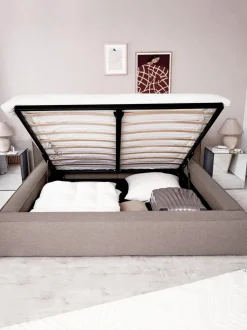 Cama tapizada Lennon, con espacio de almacenamiento