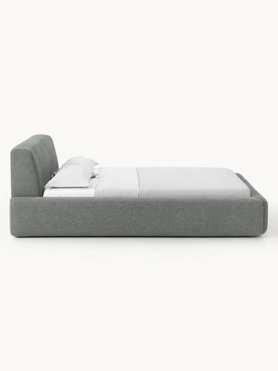 Cama tapizada Melva, con espacio de almacenamiento