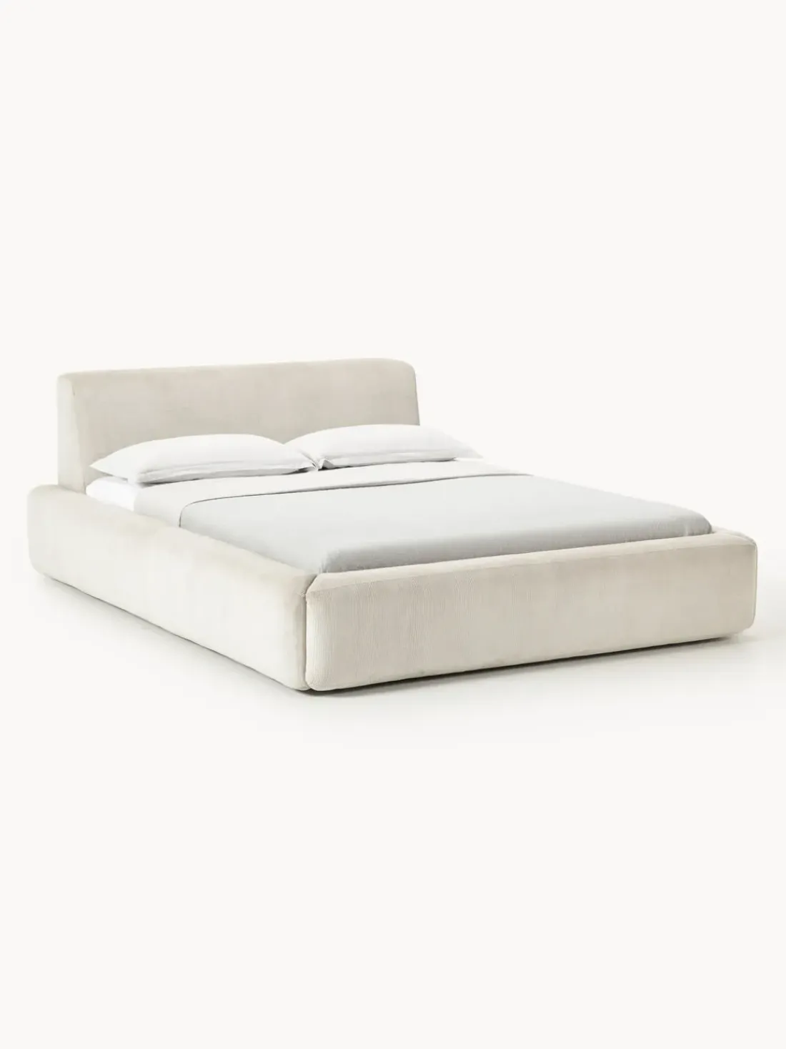 Cama tapizada Melva, con espacio de almacenamiento