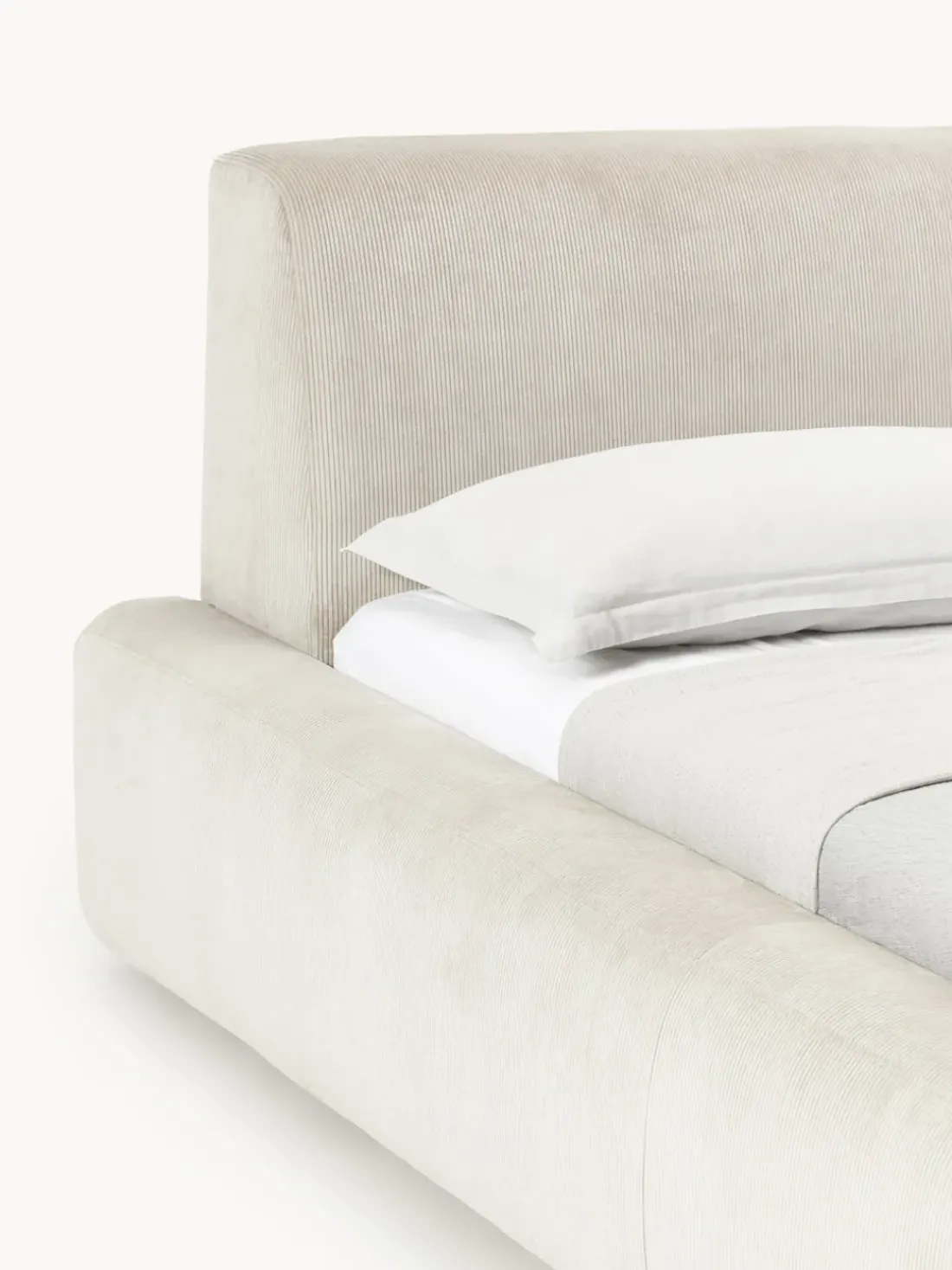 Cama tapizada Melva, con espacio de almacenamiento
