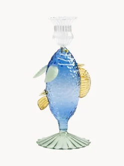 Candelabro artesanal de vidrio borosilicato Fish