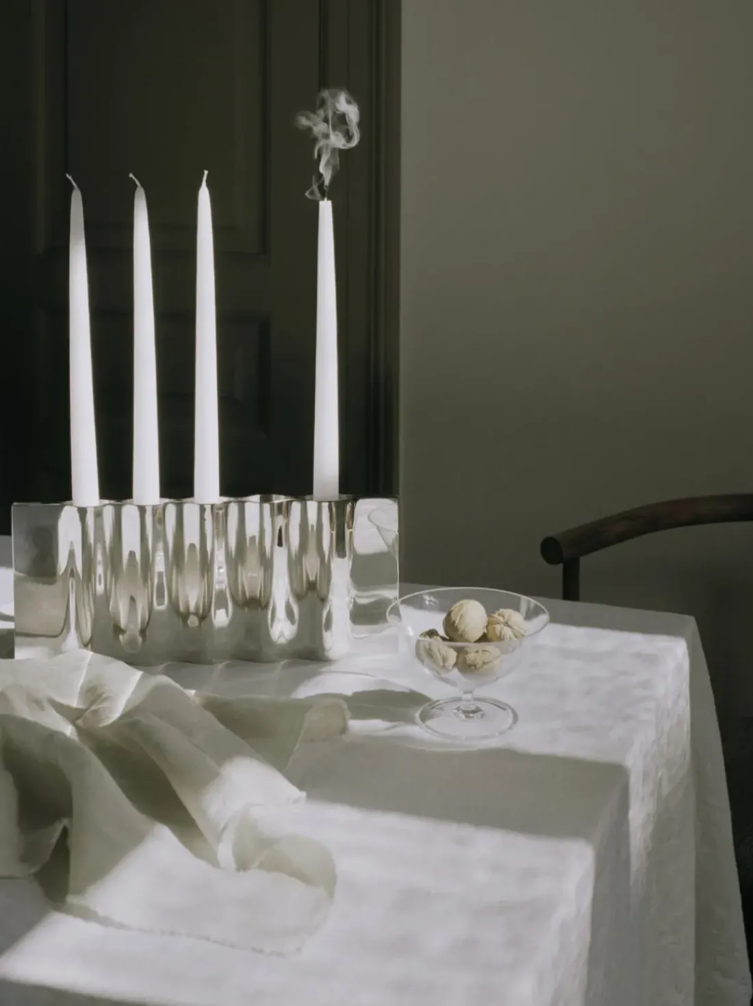 Candelabro de acero inoxidable Ripply