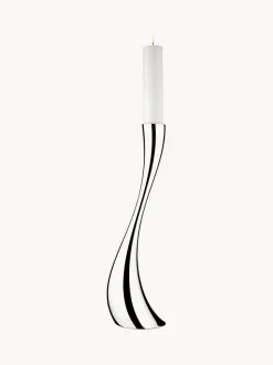 Candelabro de acero inoxidable con forma orgánica Cobra, 60 cm