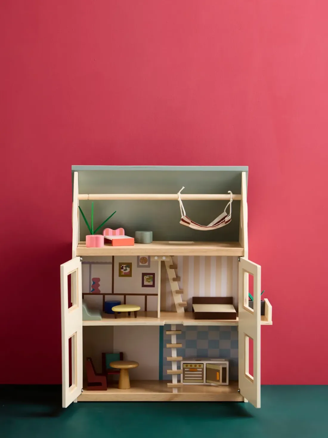 Casa de muñecas de madera Aiden