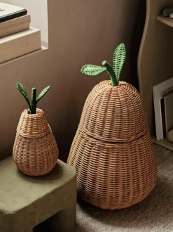 Cesta artesanal de ratán Pear