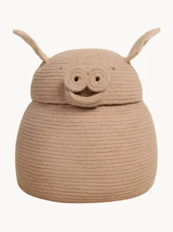 Cesta de almacenamiento artesanal con tapa Peggy the Pig