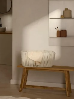 Cesta de ropa artesanal de cuerda Gabe