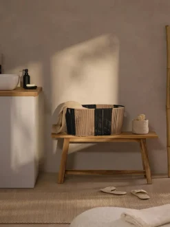 Cesta de ropa artesanal de cuerda Gabe
