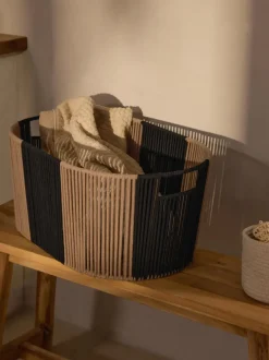 Cesta de ropa artesanal de cuerda Gabe