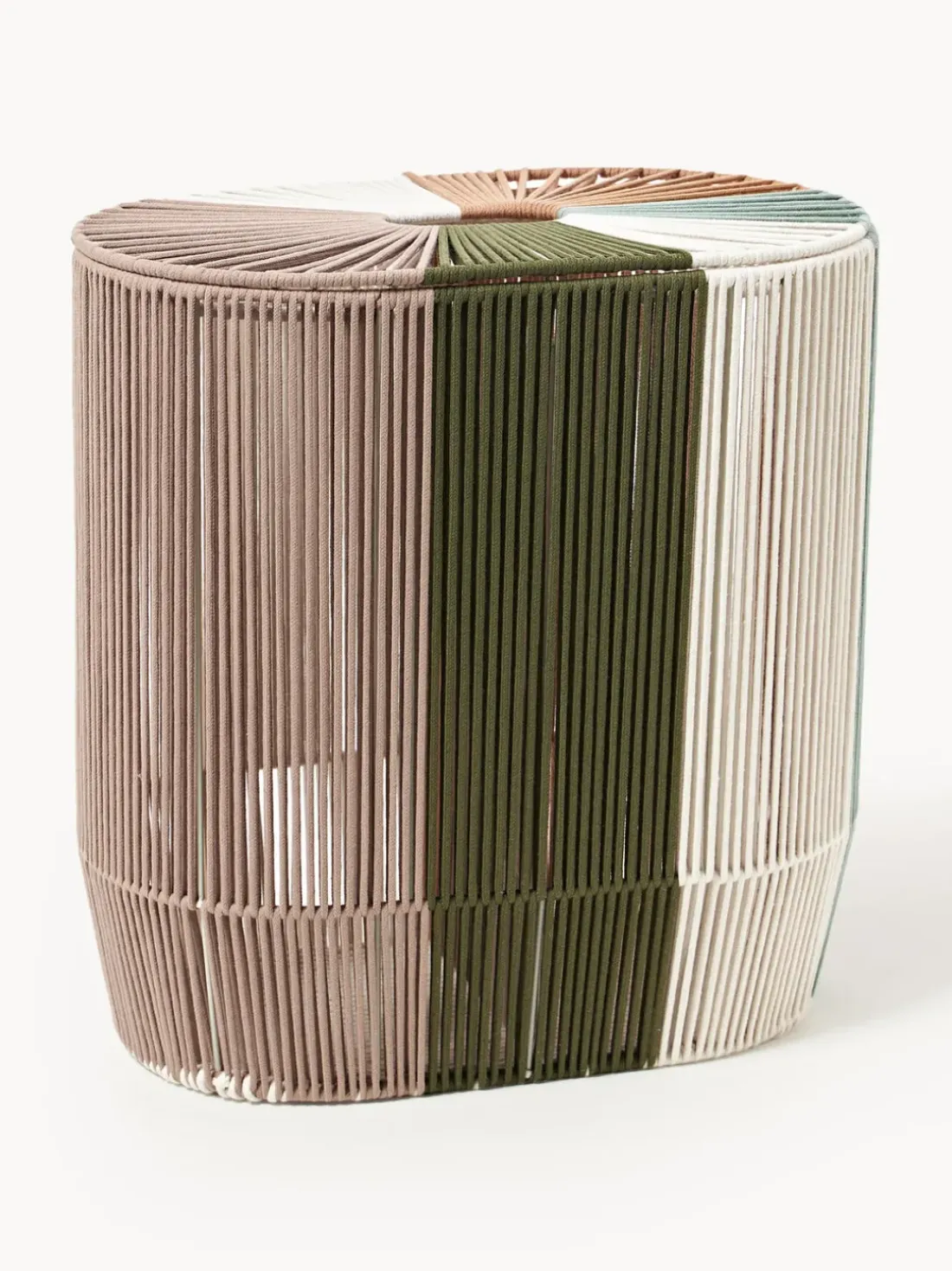 Cesta de ropa doble artesanal de cuerda Gabe