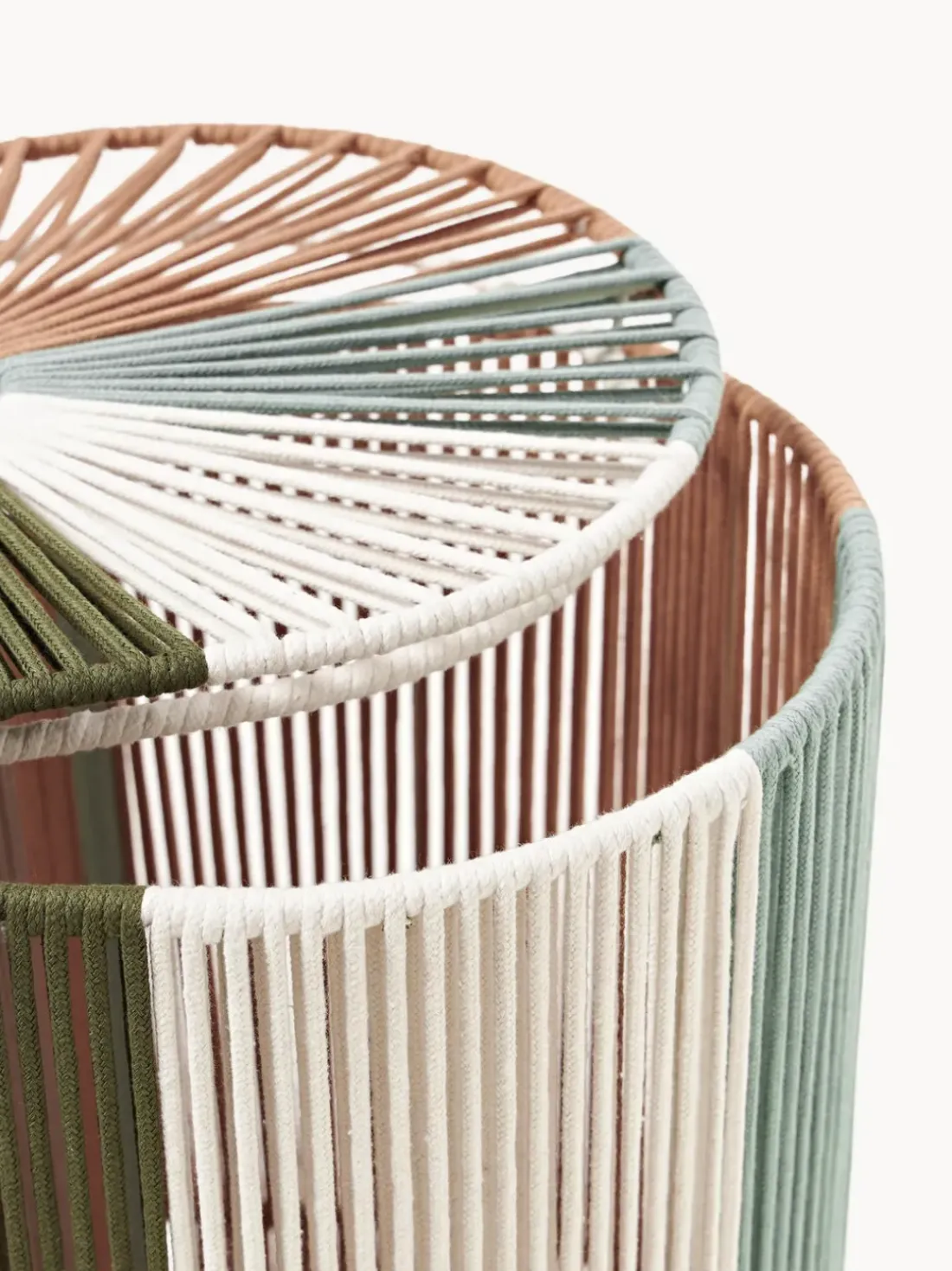 Cesta de ropa doble artesanal de cuerda Gabe