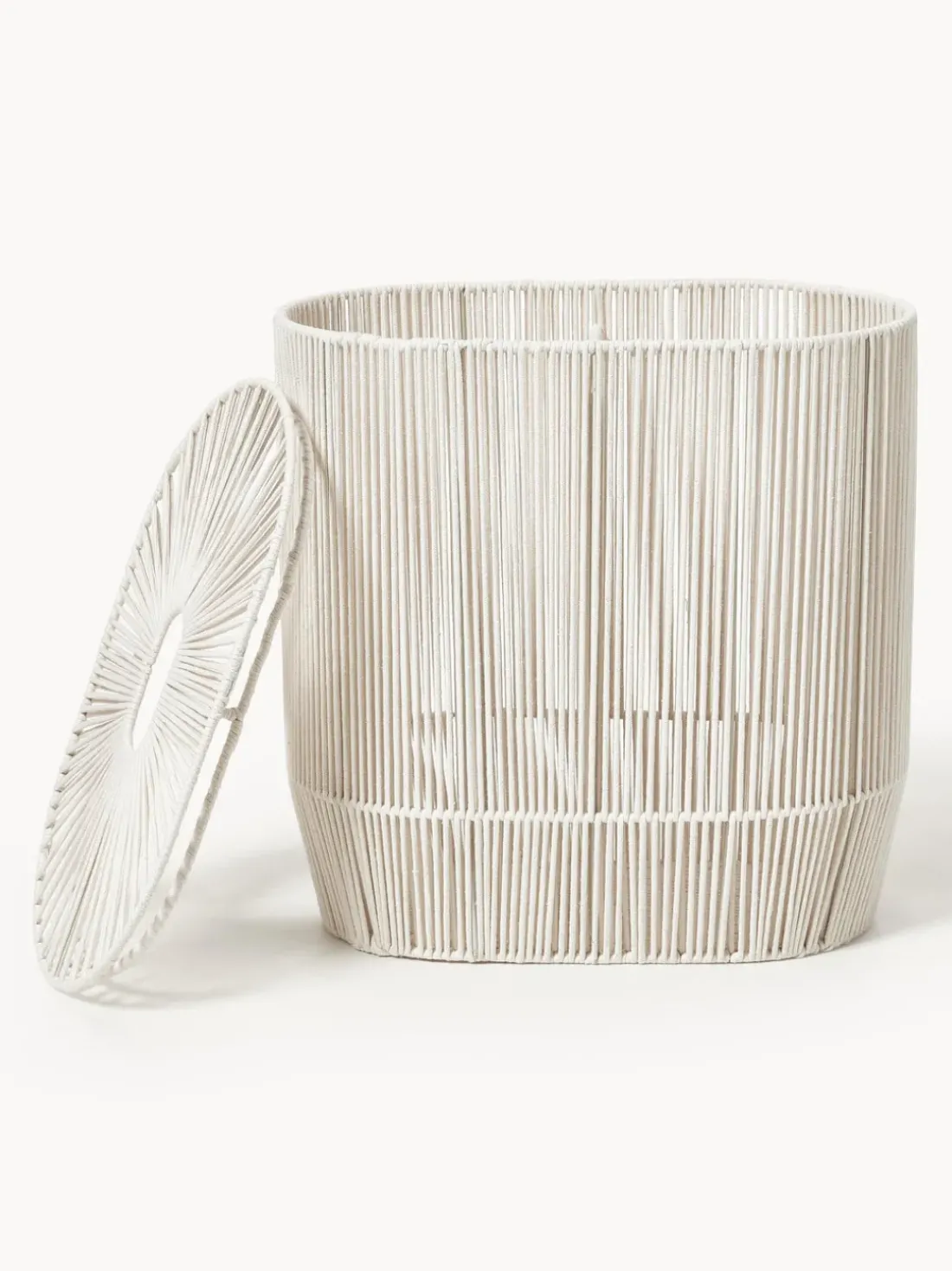 Cesta de ropa doble artesanal de cuerda Gabe