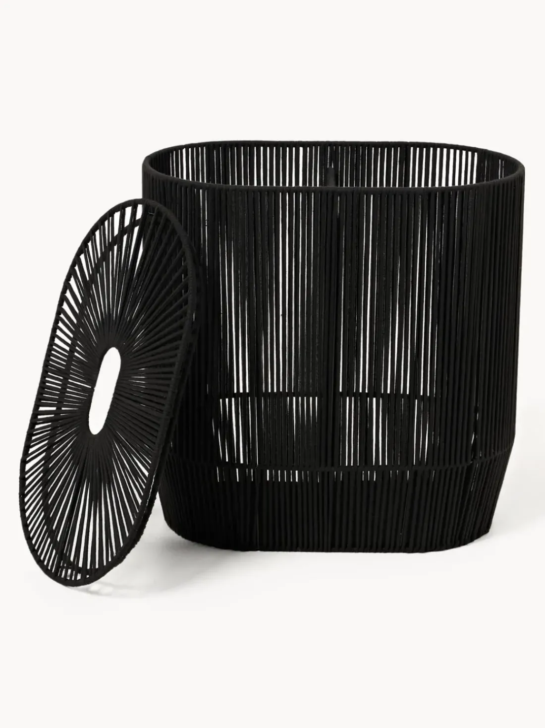 Cesta de ropa doble artesanal de cuerda Gabe