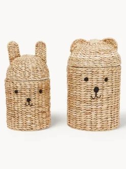Cestas artesanales con tapaderas Bear & Rabbit, 2 uds.