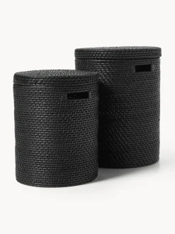 Cestas de ropa con tapadera Lurdes, 2 uds.