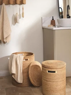 Cestas de ropa con tapa Lurdes, 2 uds.
