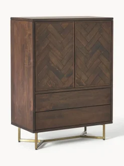 Chiffonnier de madera de mango diseño espiga Luca
