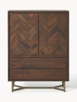 Chiffonnier de madera de mango diseño espiga Luca