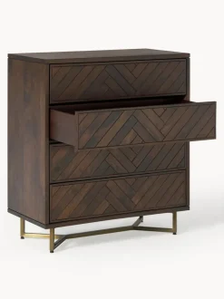 Cómoda de madera de mango con diseño espiga Luca