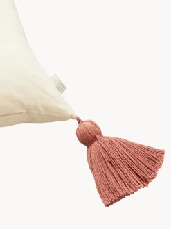 Cojín acogedor de algodón orgánico con borlas Bows