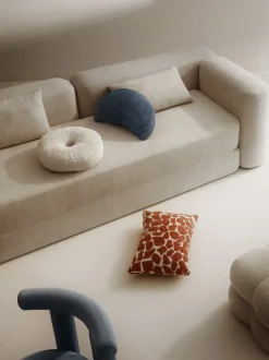 Cojín en forma de croissant en tejido bouclé Fraincois