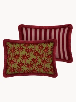 Cojín reversible artesanal para exterior Laura & Jackie