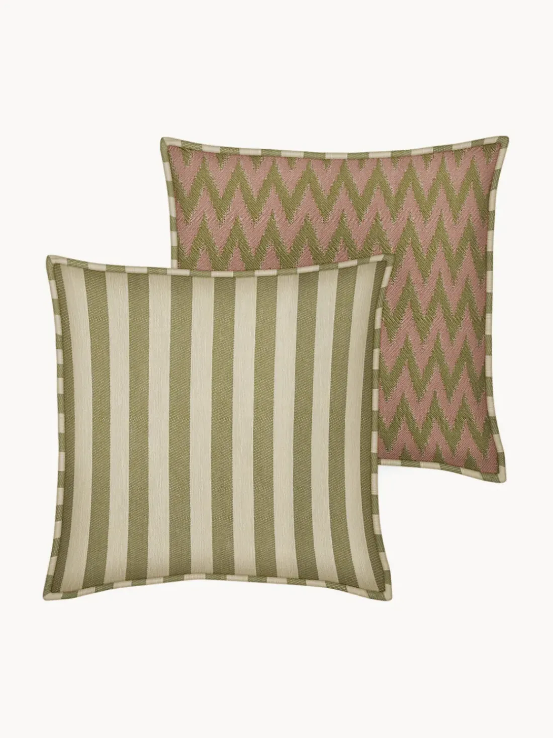 Cojín reversible artesanal para exterior Jackie
