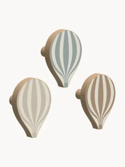 Colgadores de pared artesanales de madera de haya Ballon, 3 uds.