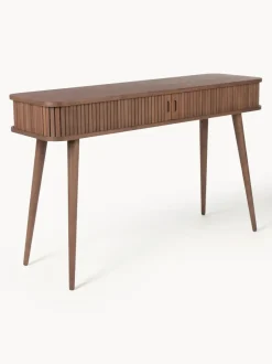 Consola de madera con puertas enrollables y frente acanalado Barbier